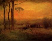乔治英尼斯 - Pastoral Landscape At Sunset